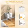 imageGiantex White Nightstand Wooden Bedside Tables w 2 Storage Drawers ampamp Soild Wood Legs Practical End Side Table Mid Century Modern Night Stand for Living Room BedroomWhite