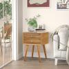 imageGiantex White Nightstand Wooden Bedside Tables w 2 Storage Drawers ampamp Soild Wood Legs Practical End Side Table Mid Century Modern Night Stand for Living Room BedroomWalnut