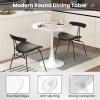 imageGiantex White Round Dining Table 32 Inches Modern Tulip Kitchen Table with 09 Thickened Tabletop ampamp Sturdy Metal Pedestal MidCentury Leisure Table for Small Places Dining Room Living Room CafeWhite