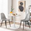 imageGiantex White Round Dining Table 32 Inches Modern Tulip Kitchen Table with 09 Thickened Tabletop ampamp Sturdy Metal Pedestal MidCentury Leisure Table for Small Places Dining Room Living Room CafeWhite
