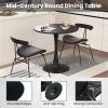 imageGiantex White Round Dining Table 32 Inches Modern Tulip Kitchen Table with 09 Thickened Tabletop ampamp Sturdy Metal Pedestal MidCentury Leisure Table for Small Places Dining Room Living Room CafeBlack
