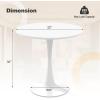 imageGiantex White Round Dining Table 32 Inches Modern Tulip Kitchen Table with 09 Thickened Tabletop ampamp Sturdy Metal Pedestal MidCentury Leisure Table for Small Places Dining Room Living Room CafeWhite