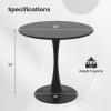 imageGiantex White Round Dining Table 32 Inches Modern Tulip Kitchen Table with 09 Thickened Tabletop ampamp Sturdy Metal Pedestal MidCentury Leisure Table for Small Places Dining Room Living Room CafeBlack