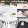 imageGiantex White Round Dining Table 32 Inches Modern Tulip Kitchen Table with 09 Thickened Tabletop ampamp Sturdy Metal Pedestal MidCentury Leisure Table for Small Places Dining Room Living Room CafeWhite