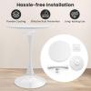 imageGiantex White Round Dining Table 32 Inches Modern Tulip Kitchen Table with 09 Thickened Tabletop ampamp Sturdy Metal Pedestal MidCentury Leisure Table for Small Places Dining Room Living Room CafeWhite