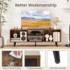 imageGiantex White TV Stand for TVs up to 55quot 475quot Small Entertainment Center with Storage Open Shelves ampamp 5 HeavyDuty Metal Legs Wood Media Console Table for Living Room BedroomRustic Brown