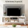 imageGiantex White TV Stand for TVs up to 55quot 4Cubby Modern Entertainment Center with Open Storage Shelves Wood Media Console Table for Living Room Bedroom