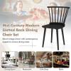 imageGiantex Windsor Dining Chairs Set of 2 Black Wooden Kitchen Chair American Country Dining Chairs wRubber Wood Frame ampamp High Spindle Back Farmhouse Armless Side Chair for Home Living RoomBlack