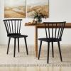 imageGiantex Windsor Dining Chairs Set of 2 Black Wooden Kitchen Chair American Country Dining Chairs wRubber Wood Frame ampamp High Spindle Back Farmhouse Armless Side Chair for Home Living RoomBlack