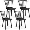 imageGiantex Windsor Dining Chairs Set of 2 Black Wooden Kitchen Chair American Country Dining Chairs wRubber Wood Frame ampamp High Spindle Back Farmhouse Armless Side Chair for Home Living RoomBlack