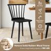 imageGiantex Windsor Dining Chairs Set of 2 Black Wooden Kitchen Chair American Country Dining Chairs wRubber Wood Frame ampamp High Spindle Back Farmhouse Armless Side Chair for Home Living RoomBlack