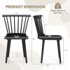 imageGiantex Windsor Dining Chairs Set of 2 Black Wooden Kitchen Chair American Country Dining Chairs wRubber Wood Frame ampamp High Spindle Back Farmhouse Armless Side Chair for Home Living RoomBlack