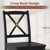 imageGiantex Wood Dining Chairs Set of 2 Armless Kitchen Chairs wRubber Wood Legs ampamp Curved Backrest Farmhouse Cross Back Diner Chairs Wooden Side Chairs for Home Dining Room Load 400 LBS BlackBlack