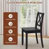 imageGiantex Wood Dining Chairs Set of 2 Armless Kitchen Chairs wRubber Wood Legs ampamp Curved Backrest Farmhouse Cross Back Diner Chairs Wooden Side Chairs for Home Dining Room Load 400 LBS BlackBlack