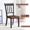 imageGiantex Wood Dining Chairs Set of 2 Armless Kitchen Chairs wSolid Rubber Wood Frame Easy to Assemble Dining Side Chair Farmhouse Dining Room ChairsBlackbrown