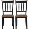 imageGiantex Wood Dining Chairs Set of 2 Armless Kitchen Chairs wSolid Rubber Wood Frame Easy to Assemble Dining Side Chair Farmhouse Dining Room ChairsBlackbrown
