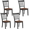 imageGiantex Wood Dining Chairs Set of 2 Armless Kitchen Chairs wSolid Rubber Wood Frame Easy to Assemble Dining Side Chair Farmhouse Dining Room ChairsBlackbrown