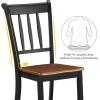 imageGiantex Wood Dining Chairs Set of 2 Armless Kitchen Chairs wSolid Rubber Wood Frame Easy to Assemble Dining Side Chair Farmhouse Dining Room ChairsBlackbrown