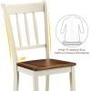 imageGiantex Wood Dining Chairs Set of 2 Armless Kitchen Chairs wSolid Rubber Wood Frame Easy to Assemble Dining Side Chair Farmhouse Dining Room ChairsIvorybrown