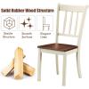imageGiantex Wood Dining Chairs Set of 2 Armless Kitchen Chairs wSolid Rubber Wood Frame Easy to Assemble Dining Side Chair Farmhouse Dining Room ChairsIvorybrown