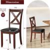 imageGiantex Wood Dining Chairs Set of 2 Faux Leather Upholstered Dining Chairs with Rubber Wood Legs Vintage Kitchen Chair wPadded Seat Max Load 355 Lbs Farmhouse Armless Wooden Dining Room ChairChesnut