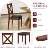 imageGiantex Wood Dining Chairs Set of 2 Faux Leather Upholstered Dining Chairs with Rubber Wood Legs Vintage Kitchen Chair wPadded Seat Max Load 355 Lbs Farmhouse Armless Wooden Dining Room ChairChesnut