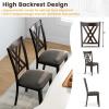 imageGiantex Wood Dining Chairs Set of 2 Faux Leather Upholstered Kitchen Chairs with Rubber Wood Legs Padded Seat Max Load 355 Lbs Farmhouse Armless Wooden Dining Room ChairDark Gray