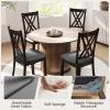 imageGiantex Wood Dining Chairs Set of 2 Faux Leather Upholstered Kitchen Chairs with Rubber Wood Legs Padded Seat Max Load 355 Lbs Farmhouse Armless Wooden Dining Room ChairDark Gray