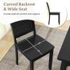 imageGiantex Wood Dining Chairs Set of 2 Modern Kitchen Chairs wRubber Wood Legs Curved Backrest Farmhouse Diner Chairs Wooden Armless Side Chairs for Home Dining Restaurant Load 400 LBS BlackBlack