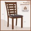 imageGiantex Wood Dining Chairs Set of 2 Upholstered Dining Chairs with Rubber Wood Legs Wooden Kitchen Chair with Padded Seat Max Load 300 Lbs Farmhouse High Back PU Leather Dining Room Chair WalnutWalnut
