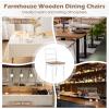 imageGiantex Wood Dining Chairs Set of 2 White  Wooden Armless Kitchen Chairs with Solid Rubber Wood Legs NonSlip Foot Pads Max Load 400 Lbs Farmhouse Style High Ladder Back Dining Room ChairsWhitebrown