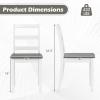 imageGiantex Wood Dining Chairs Set of 2 White  Wooden Armless Kitchen Chairs with Solid Rubber Wood Legs NonSlip Foot Pads Max Load 400 Lbs Farmhouse Style High Ladder Back Dining Room ChairsWhitegray