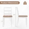 imageGiantex Wood Dining Chairs Set of 2 White  Wooden Armless Kitchen Chairs with Solid Rubber Wood Legs NonSlip Foot Pads Max Load 400 Lbs Farmhouse Style High Ladder Back Dining Room ChairsWhitebrown