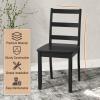 imageGiantex Wood Dining Chairs Set of 2 White  Wooden Armless Kitchen Chairs with Solid Rubber Wood Legs NonSlip Foot Pads Max Load 400 Lbs Farmhouse Style High Ladder Back Dining Room ChairsBlack