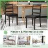 imageGiantex Wood Dining Chairs Set of 2 White  Wooden Armless Kitchen Chairs with Solid Rubber Wood Legs NonSlip Foot Pads Max Load 400 Lbs Farmhouse Style High Ladder Back Dining Room ChairsBlack