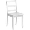 imageGiantex Wood Dining Chairs Set of 2 White  Wooden Armless Kitchen Chairs with Solid Rubber Wood Legs NonSlip Foot Pads Max Load 400 Lbs Farmhouse Style High Ladder Back Dining Room ChairsWhite