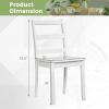 imageGiantex Wood Dining Chairs Set of 2 White  Wooden Armless Kitchen Chairs with Solid Rubber Wood Legs NonSlip Foot Pads Max Load 400 Lbs Farmhouse Style High Ladder Back Dining Room ChairsWhite
