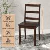 imageGiantex Wood Dining Chairs Set of 2 White  Wooden Armless Kitchen Chairs with Solid Rubber Wood Legs NonSlip Foot Pads Max Load 400 Lbs Farmhouse Style High Ladder Back Dining Room ChairsWalnut
