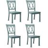 imageGiantex Wood Dining Chairs Set of 2 White Armless Kitchen Chair wRubber Wood Frame Cross Back Contoured Seat Farmhouse Wooden Side Chair High Back Kitchen Chairs for Home Dining RoomAntique Sage Green