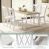 imageGiantex Wood Dining Chairs Set of 2 White Armless Kitchen Chair wRubber Wood Frame Cross Back Contoured Seat Farmhouse Wooden Side Chair High Back Kitchen Chairs for Home Dining RoomWhite