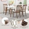 imageGiantex Wood Dining Chairs Set of 2 White Armless Kitchen Chair wRubber Wood Frame Cross Back Contoured Seat Farmhouse Wooden Side Chair High Back Kitchen Chairs for Home Dining RoomBrown