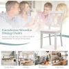 imageGiantex Wood Dining Chairs Set of 2 White Armless Kitchen Chair wRubber Wood Frame Cross Back Contoured Seat Farmhouse Wooden Side Chair High Back Kitchen Chairs for Home Dining RoomWhite