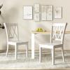 imageGiantex Wood Dining Chairs Set of 2 White Armless Kitchen Chair wRubber Wood Frame Cross Back Contoured Seat Farmhouse Wooden Side Chair High Back Kitchen Chairs for Home Dining RoomWhite
