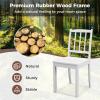 imageGiantex Wooden Dining Chairs Set of 2 Modern Kitchen Chairs wRubber Wood Legs ampamp Curved Backrest Ladder Back Diner Chairs Farmhouse Side Chairs for Study Dining Room Load 400 LBS WhiteWhite