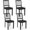 imageGiantex Wooden Dining Chairs Set of 2 Modern Kitchen Chairs wRubber Wood Legs ampamp Curved Backrest Ladder Back Diner Chairs Farmhouse Side Chairs for Study Dining Room Load 400 LBS WhiteBlack