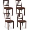 imageGiantex Wooden Dining Chairs Set of 2 Modern Kitchen Chairs wRubber Wood Legs ampamp Curved Backrest Ladder Back Diner Chairs Farmhouse Side Chairs for Study Dining Room Load 400 LBS WhiteBrown