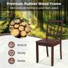 imageGiantex Wooden Dining Chairs Set of 2 Modern Kitchen Chairs wRubber Wood Legs ampamp Curved Backrest Ladder Back Diner Chairs Farmhouse Side Chairs for Study Dining Room Load 400 LBS WhiteBrown