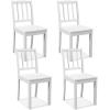 imageGiantex Wooden Dining Chairs Set of 2 Modern Kitchen Chairs wRubber Wood Legs ampamp Curved Backrest Ladder Back Diner Chairs Farmhouse Side Chairs for Study Dining Room Load 400 LBS WhiteWhite