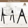 imageGiantex Wooden Dining Chairs Set of 2 Modern Sherpa Upholstered Kitchen Chair wArmrests Rubber Wood Legs Padded Seat ampamp Curved Open Back Farmhouse Side Chairs for Home Living RoomWhiteblack