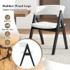 imageGiantex Wooden Dining Chairs Set of 2 Modern Sherpa Upholstered Kitchen Chair wArmrests Rubber Wood Legs Padded Seat ampamp Curved Open Back Farmhouse Side Chairs for Home Living RoomWhiteblack